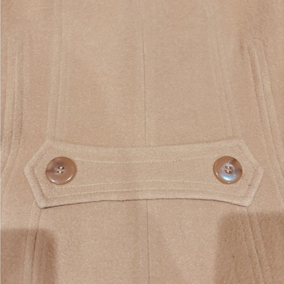East 5th Womens Long Length Camel Colored Wool Coat sz L - Picture 5 of 9